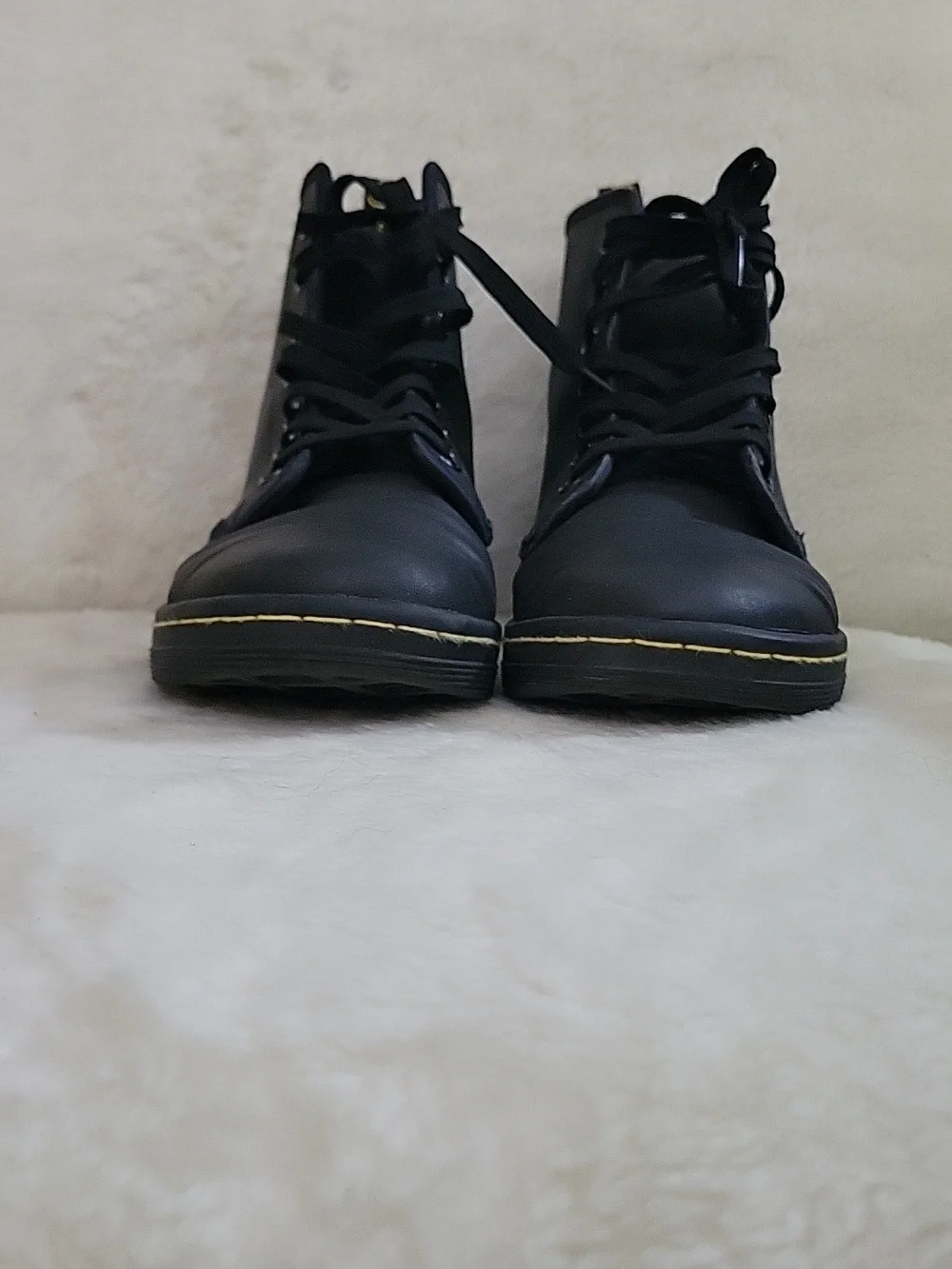 DR MARTENS Shoreditch Greasy Women's Combat Boots. Size 7 L. Black Boots. - Picture 6 of 16